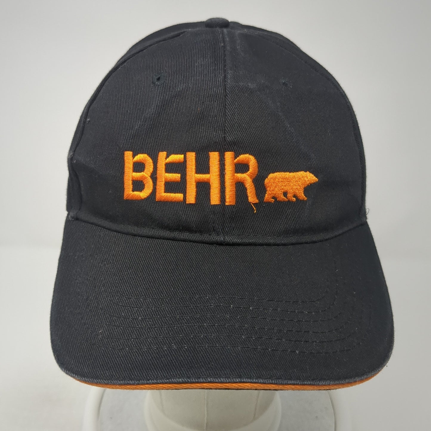 BEHR Strapback Hat Black One Size Adjustable Embroidered Logo Outdoor