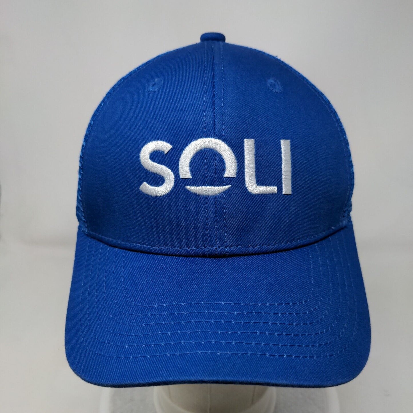 Soli Snapback Mesh Back Trucker Hat Blue One Size Solid Adjustable