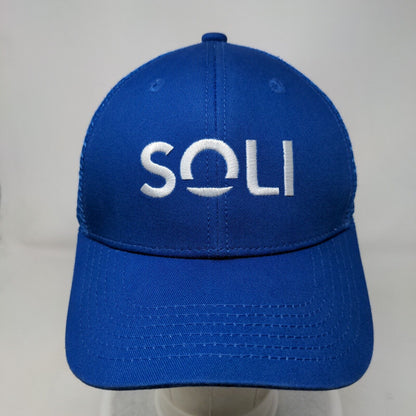 Soli Snapback Mesh Back Trucker Hat Blue One Size Solid Adjustable