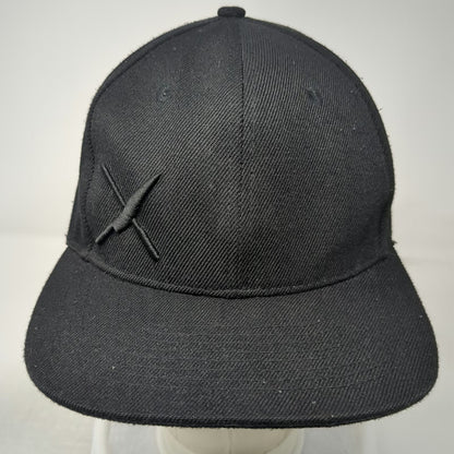 Mercer Snapback Black One Size Flat Brim Tonal Logo X Embroidery Adjustable Hat