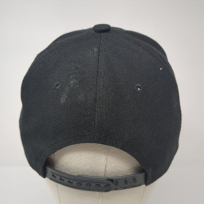 Star Snapback Hat Black One Size Adjustable Embroidered Logo 6 Panel