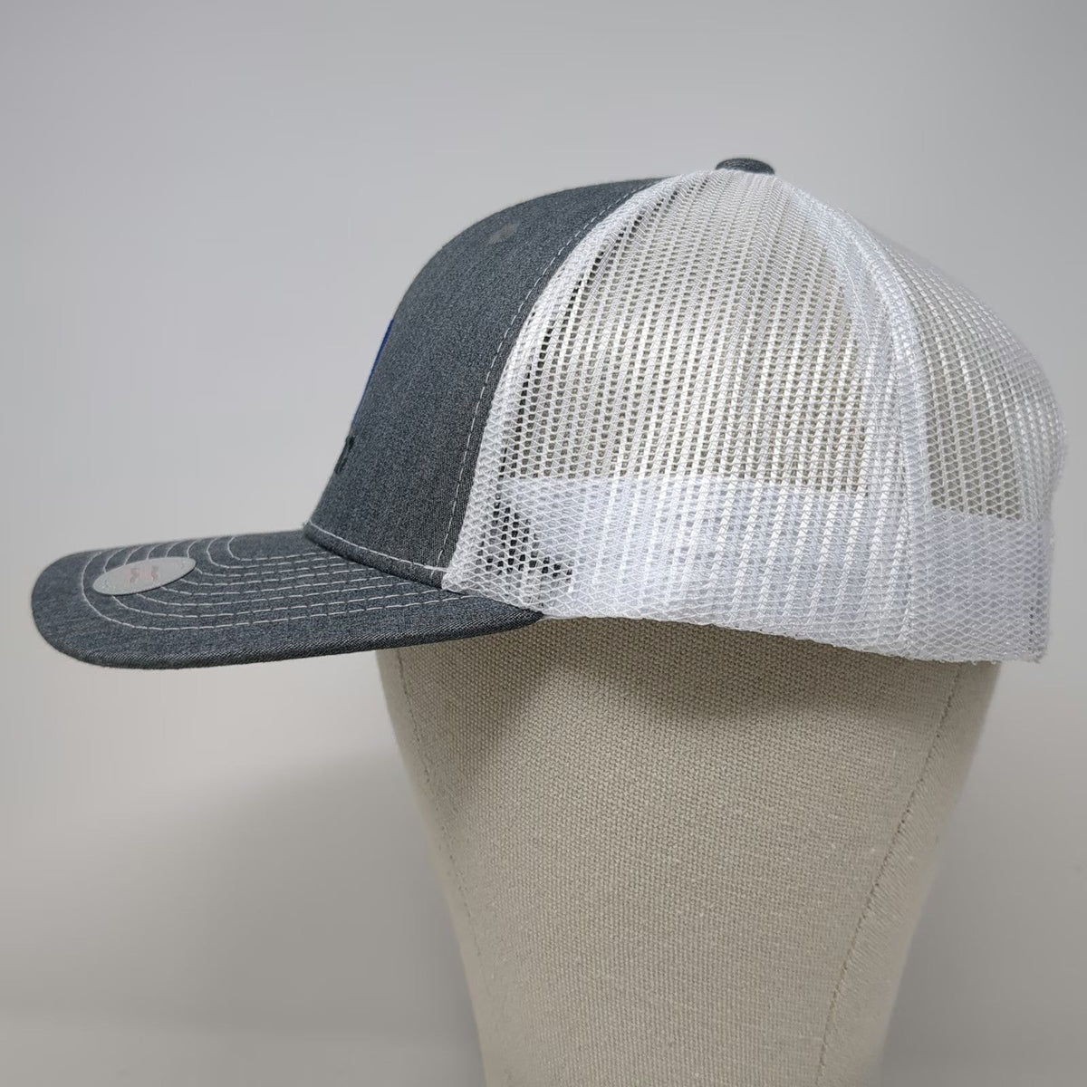 Direct Caps Astec Trucker Hat Gray One Size Mesh Back Snapback Logo Embroidery