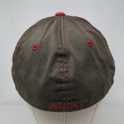 Ariat Fitted Hat Brown Large/XL Flexfit Embroidered Outdoor 6 Panel