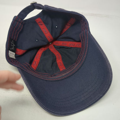 Aksels Baseball Cap Blue One Size Flower Logo Slideback Hat Red Yellow White