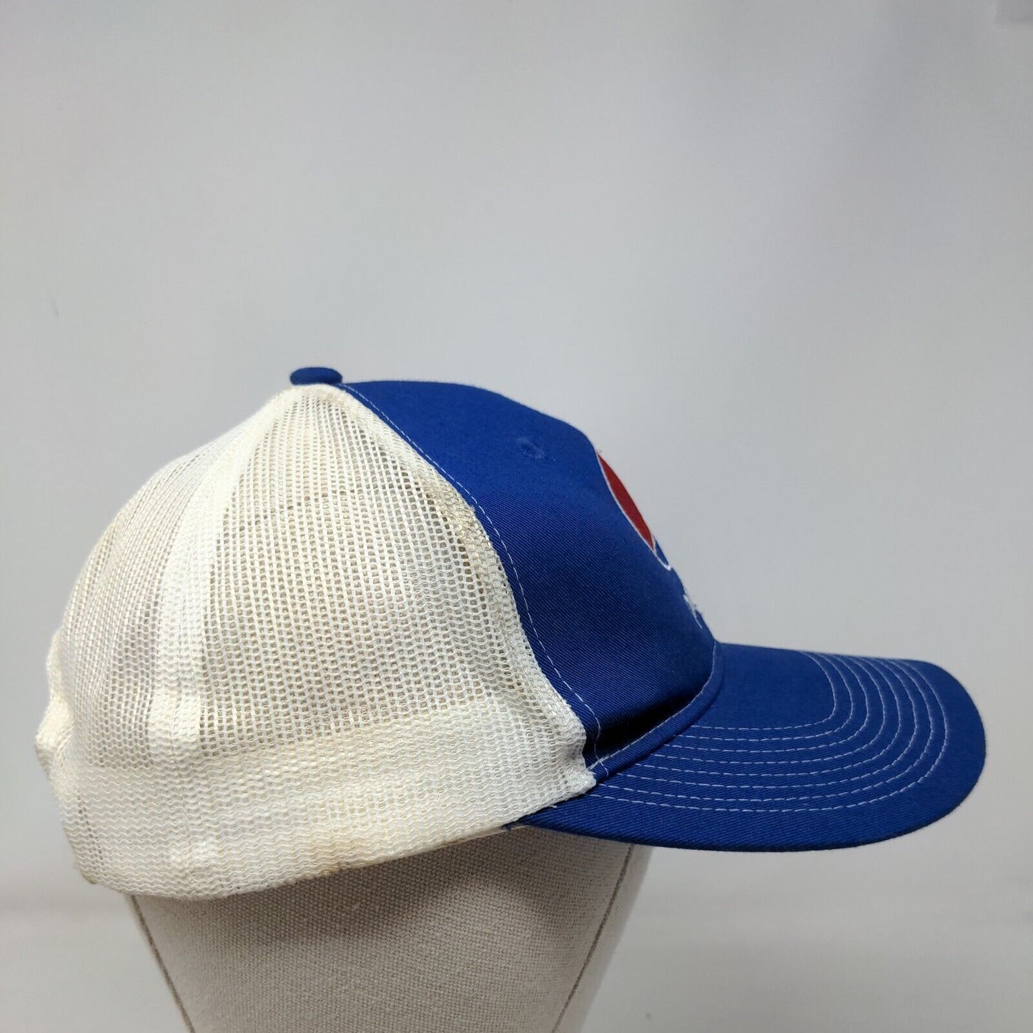 Pepsi Snapback Trucker Hat Blue One Size Embroidered Mesh Back Port Authority