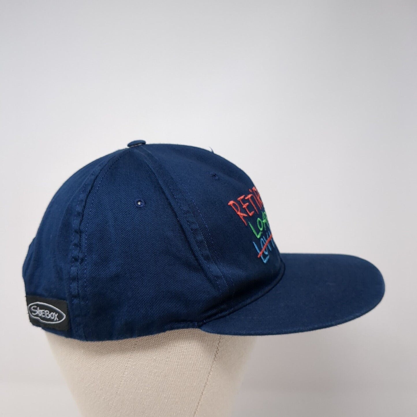 Retired And Loafing Loving It Snapback Hat Blue One Size Adjustable Embroidered