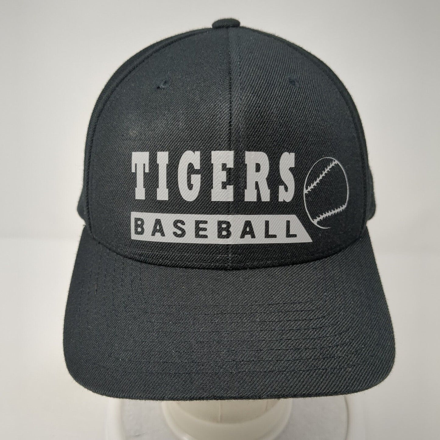 Tigers Baseball Strapback Hat Black One Size Pacific Headwear 6 Panel