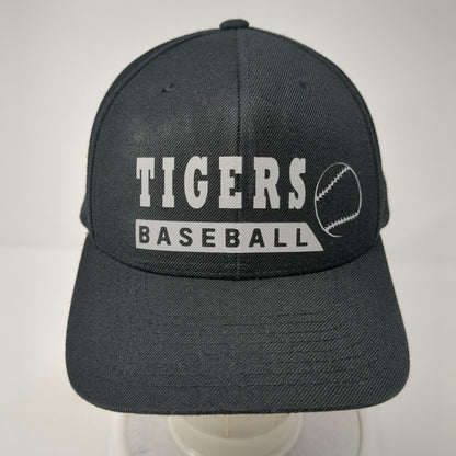 Tigers Baseball Strapback Hat Black One Size Pacific Headwear 6 Panel