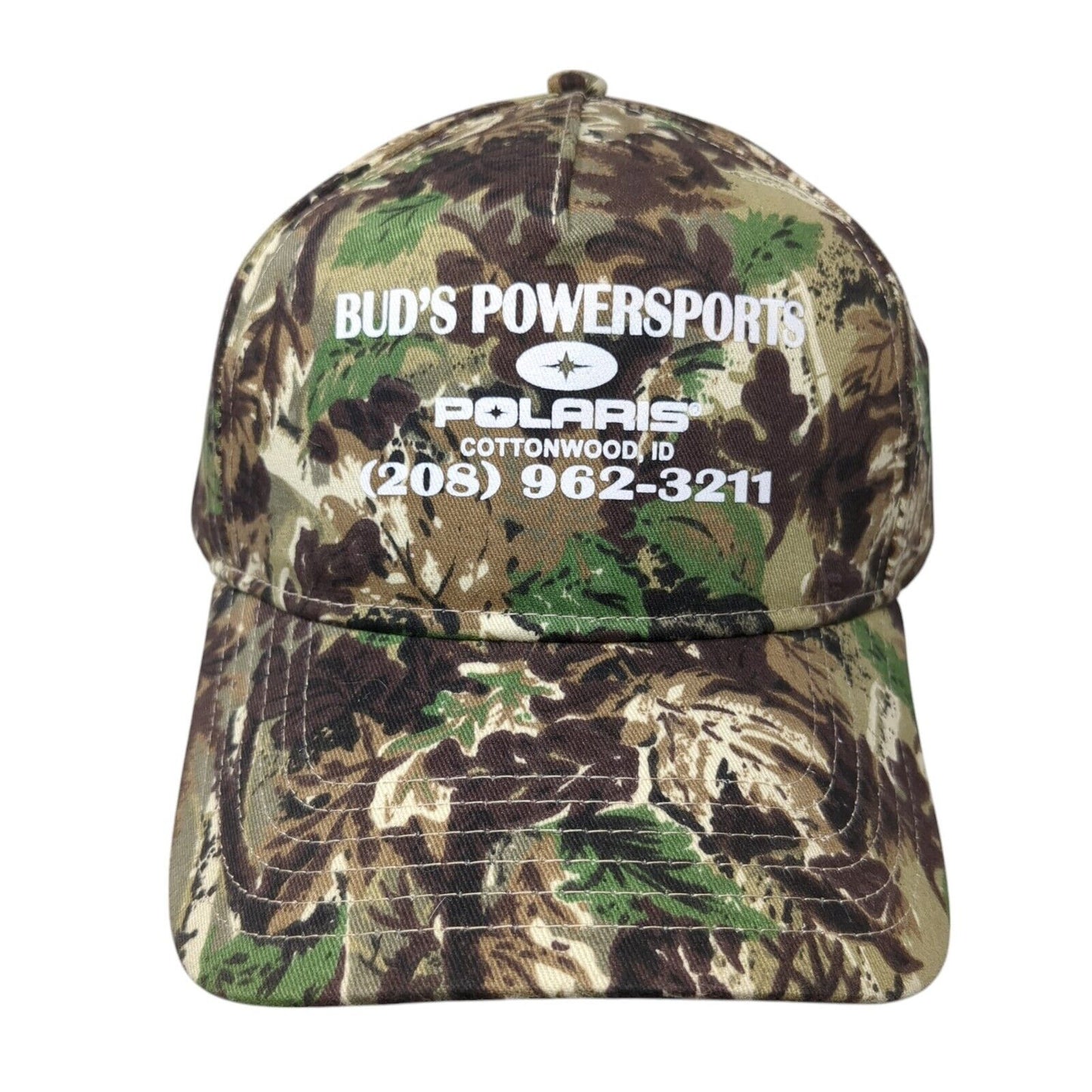 Bud's Powersports Polaris Cottonwood ID Strapback Hat Camouflage OS 6 Panel Otto