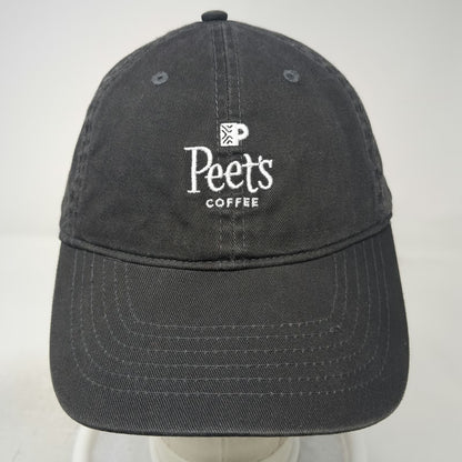 Peet's Coffee Baseball Cap Gray One Size Strapback Embroidered Logo Caffeine Hat