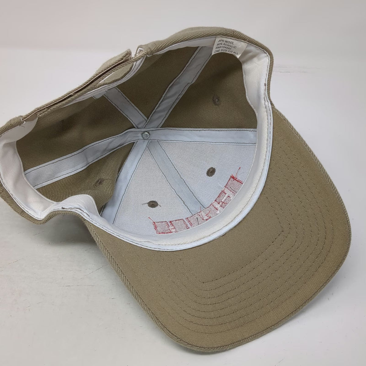 Baseball Cap Beige One Size Clip A Phone Wool Blend Strapback Embroidered hat