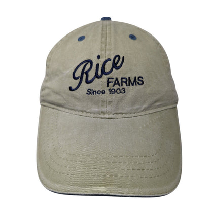 Rice Farms Strapback Hat Green One Size Adjustable Embroidered Otto