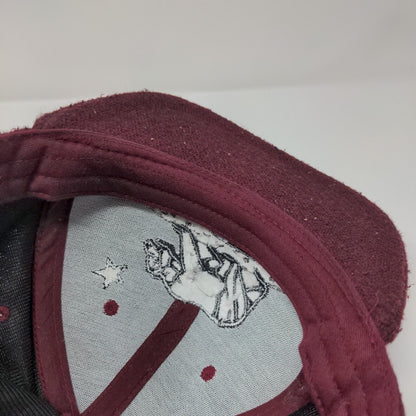 California Republic Bear Snapback Hat Red One Size Embroidered Headcase