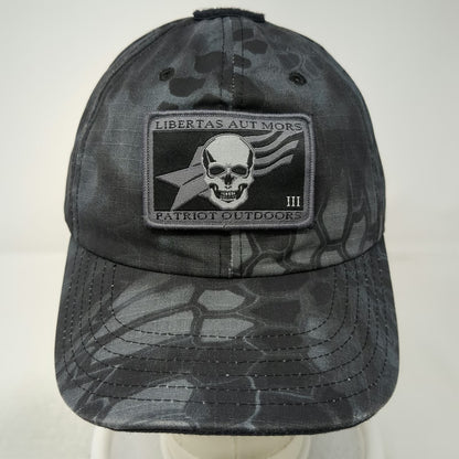 Patriot Outdoors Baseball Cap Black Gray Camo One Size Skull III Ripstop USA Hat