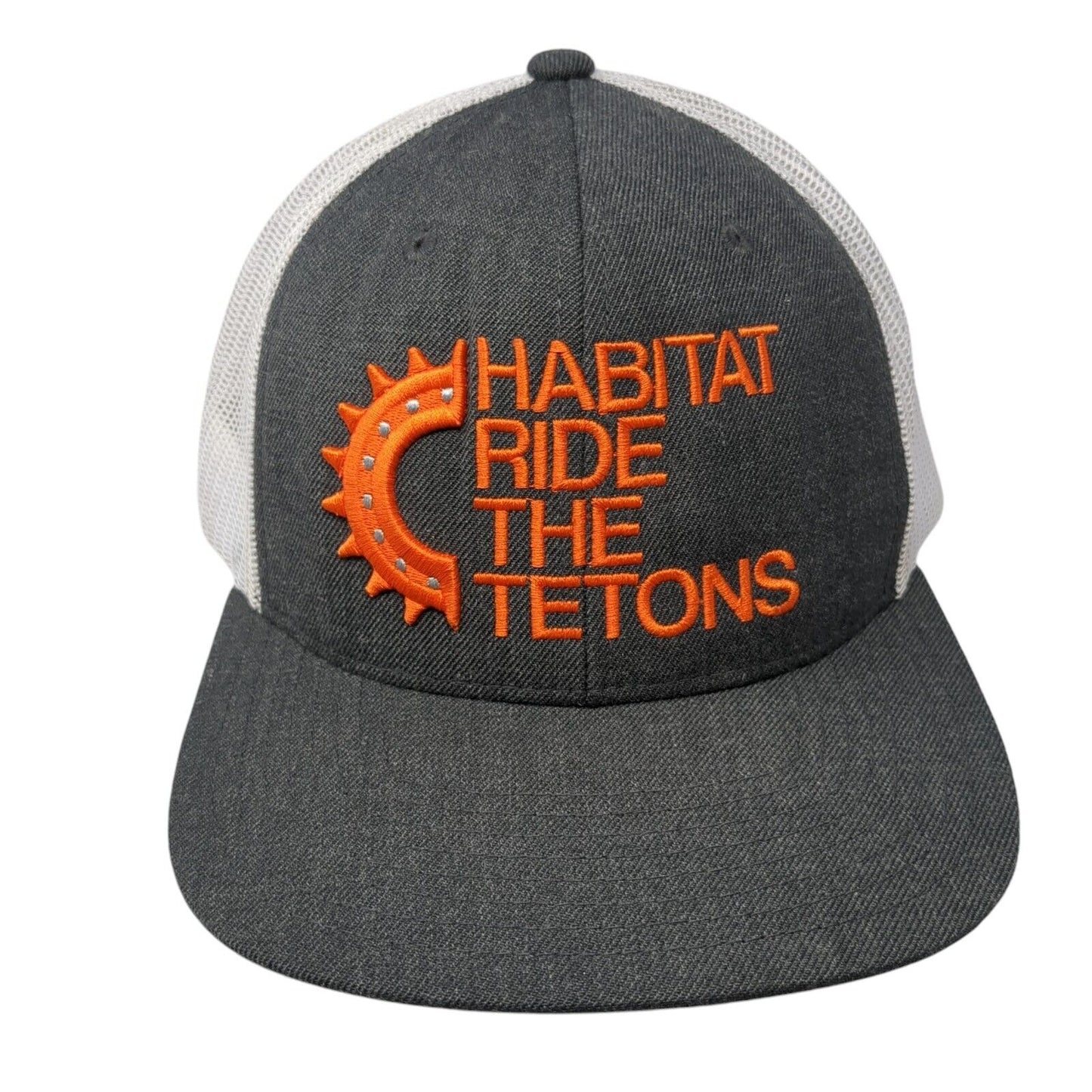 Habitat Ride The Tetons Snapback Trucker Hat Gray One Size Mesh Back