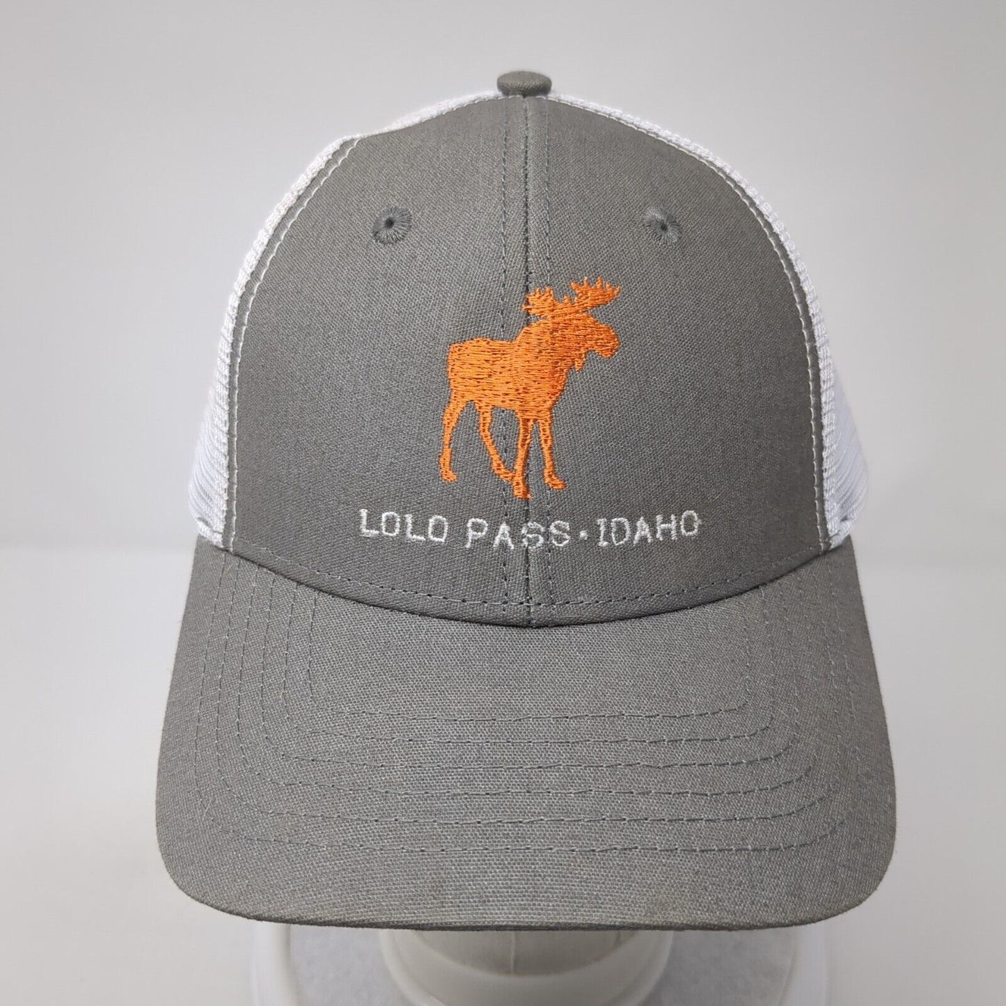 Lolo Pass Idaho Snapback Trucker Hat Gray OS Adjustable Mesh Back Wild West