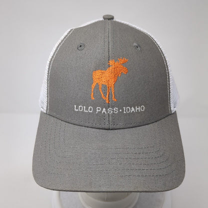 Lolo Pass Idaho Snapback Trucker Hat Gray OS Adjustable Mesh Back Wild West