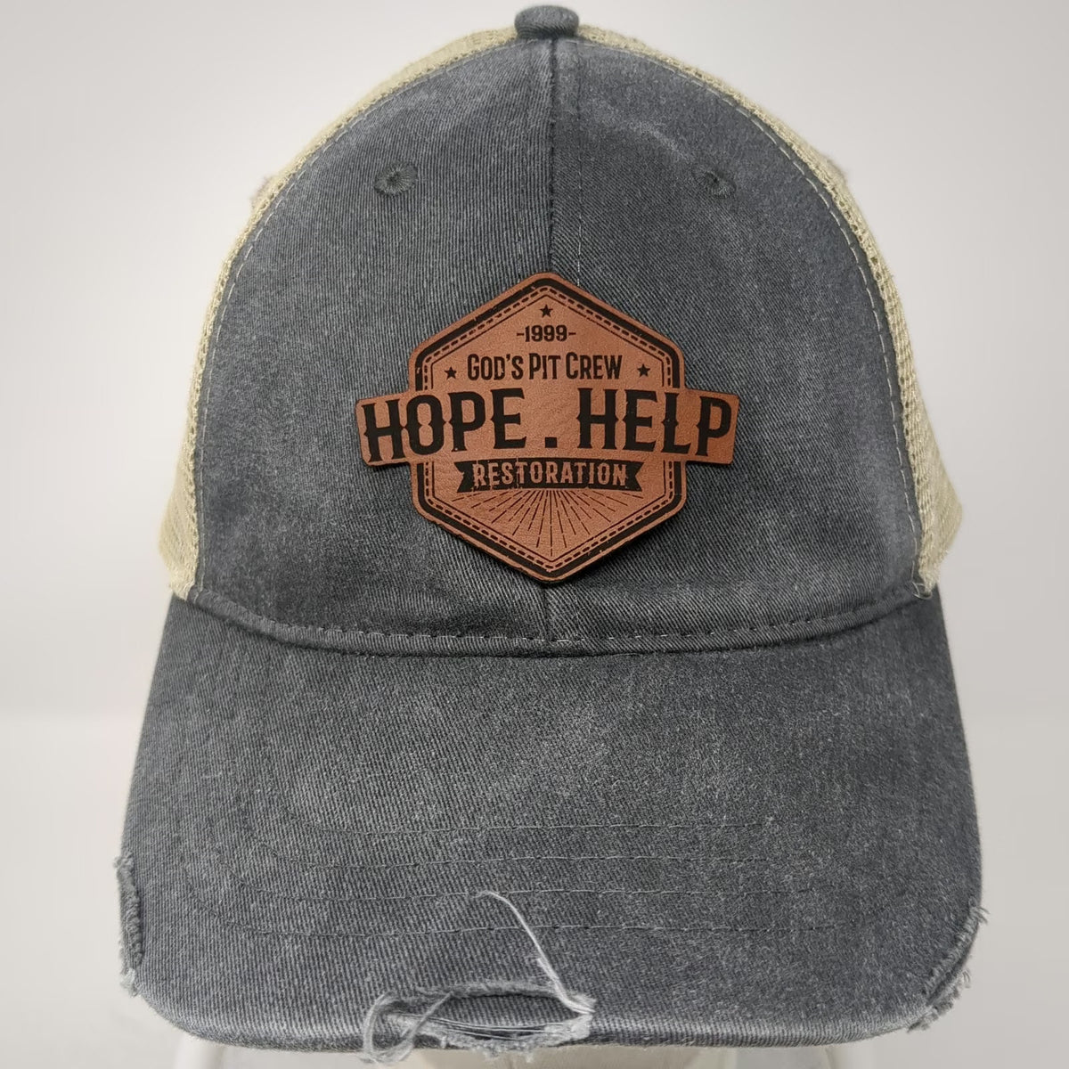 Adams Trucker Hat Gray One Size God's Pit Crew Hope Help Restoration Snapback