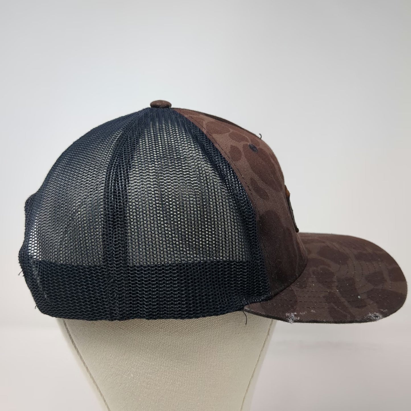 Richardson Trucker Hat Brown One Size Camo Northeast Dockside Services Patch Cap