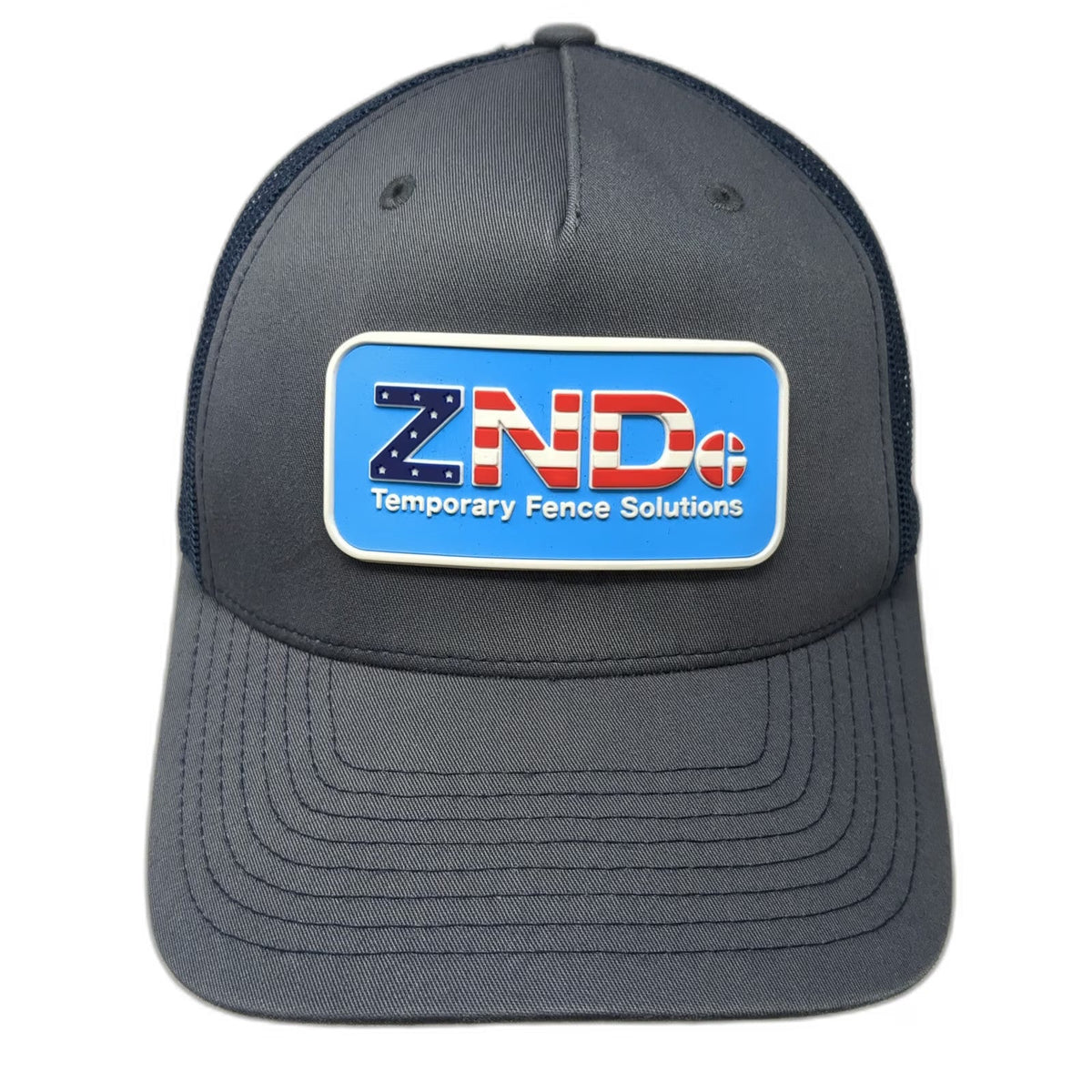 Richardson Trucker Hat Blue One Size ZND Temporary Fence Solutions Mesh Patch