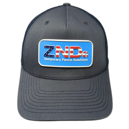 Richardson Trucker Hat Blue One Size ZND Temporary Fence Solutions Mesh Patch