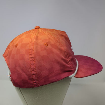 Dunkin' 5 Panel Orange Hat One Size Rope Checkered Gradient Snapback Polyester