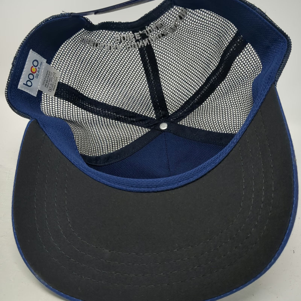 Boco Gear Trucker Hat Blue One Size Map Dinosaur T-Rex Boise Idaho Running Mesh