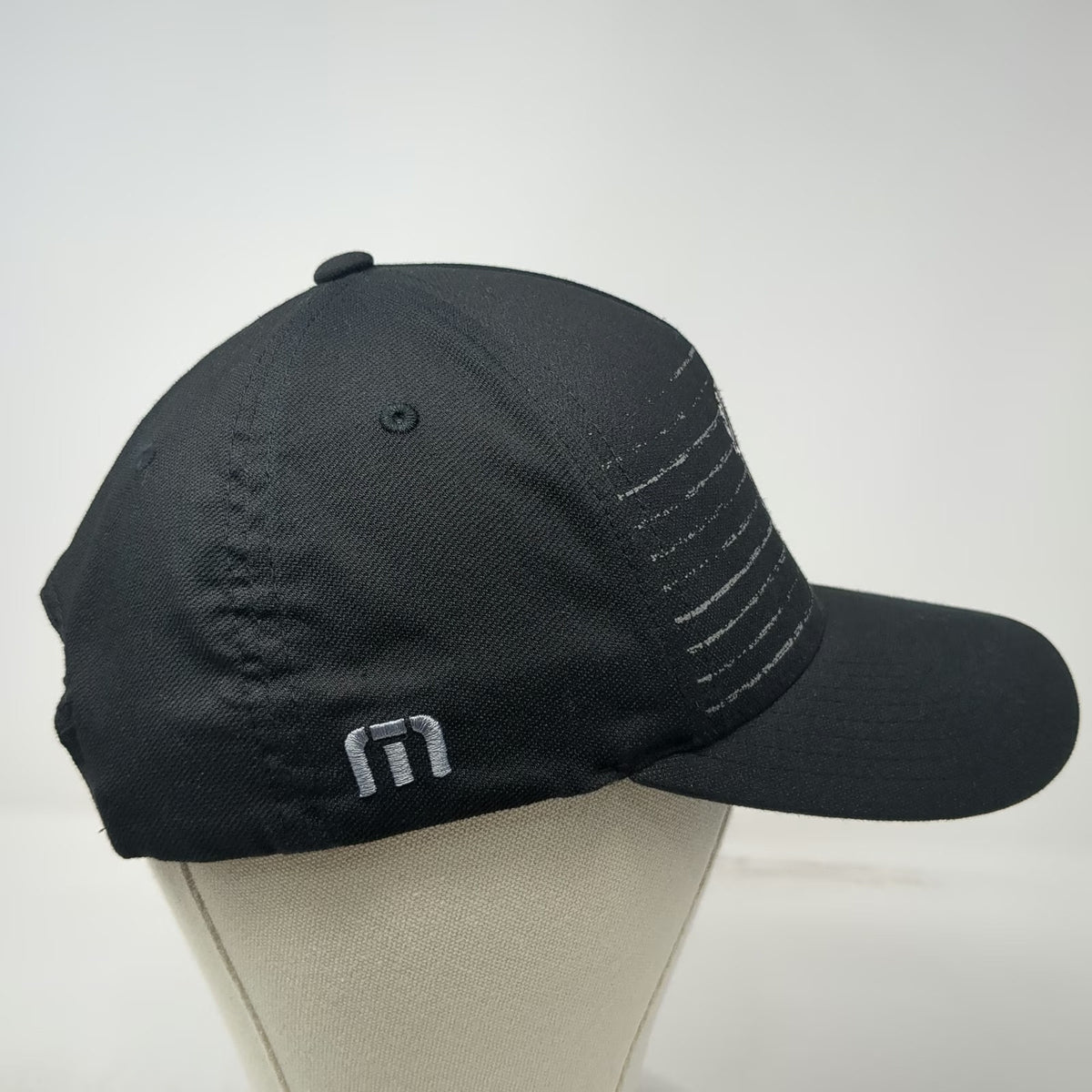 TravisMathew 5 Panel Black One Size Pebble Beach Golf Links Snapback Hat Stripes