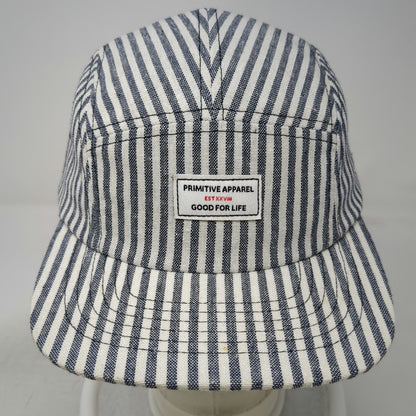 Primitive 5 Panel Blue White One Size Hickory Stripe Strapback Skateboarding Hat