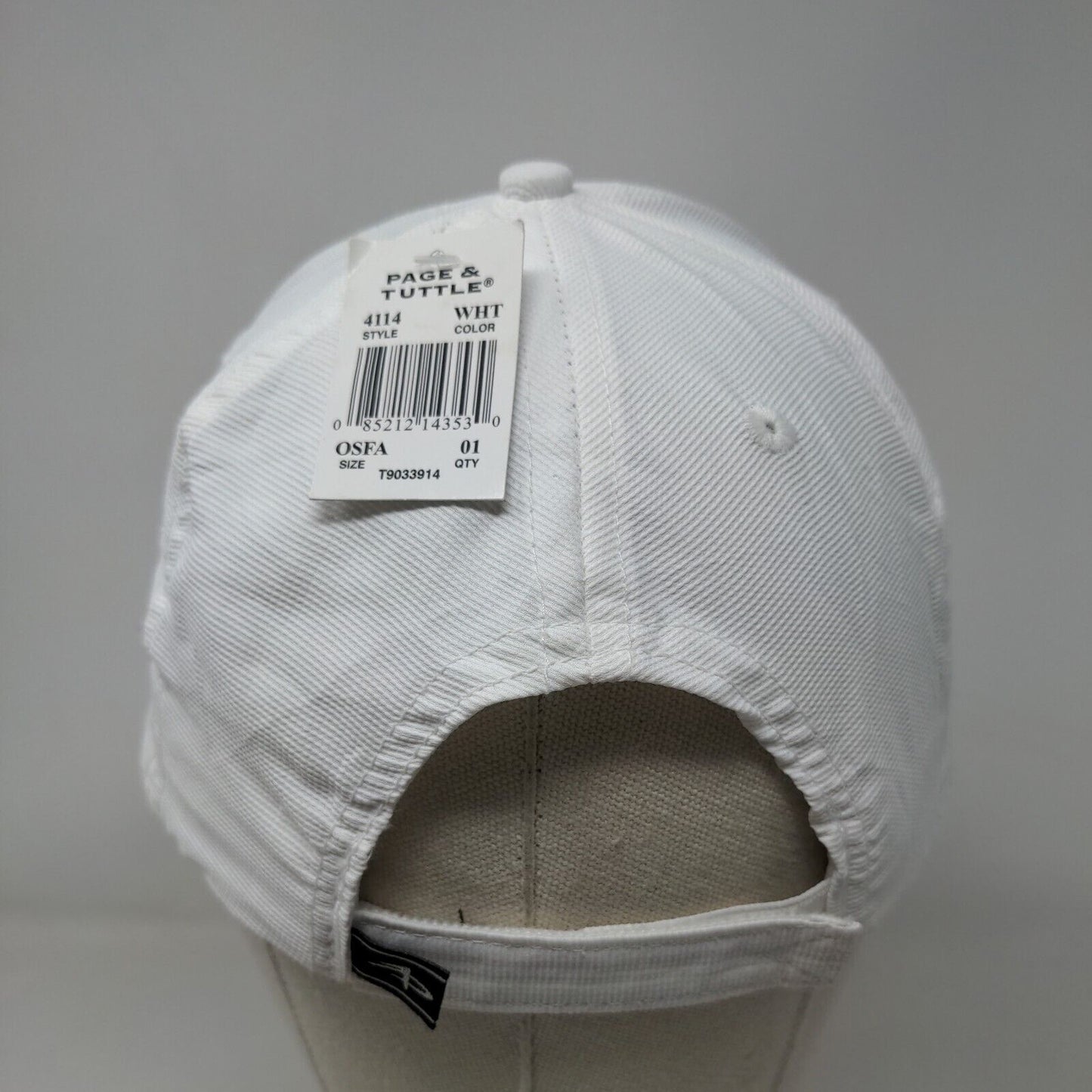 MCC Strapback Hat White OSFA Embroidered Page & Tuttle W/Tags