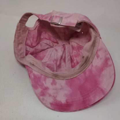 PINK Strapback Hat Pink OS Adjustable Embroidered Tie Dye Victoria's Secret