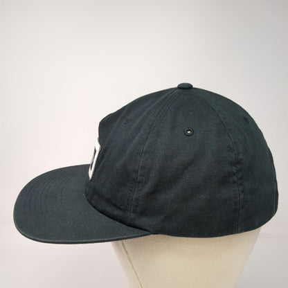 Braille Skateboarding 5 Panel Black One Size Hat Leather Strapback Flat Brim