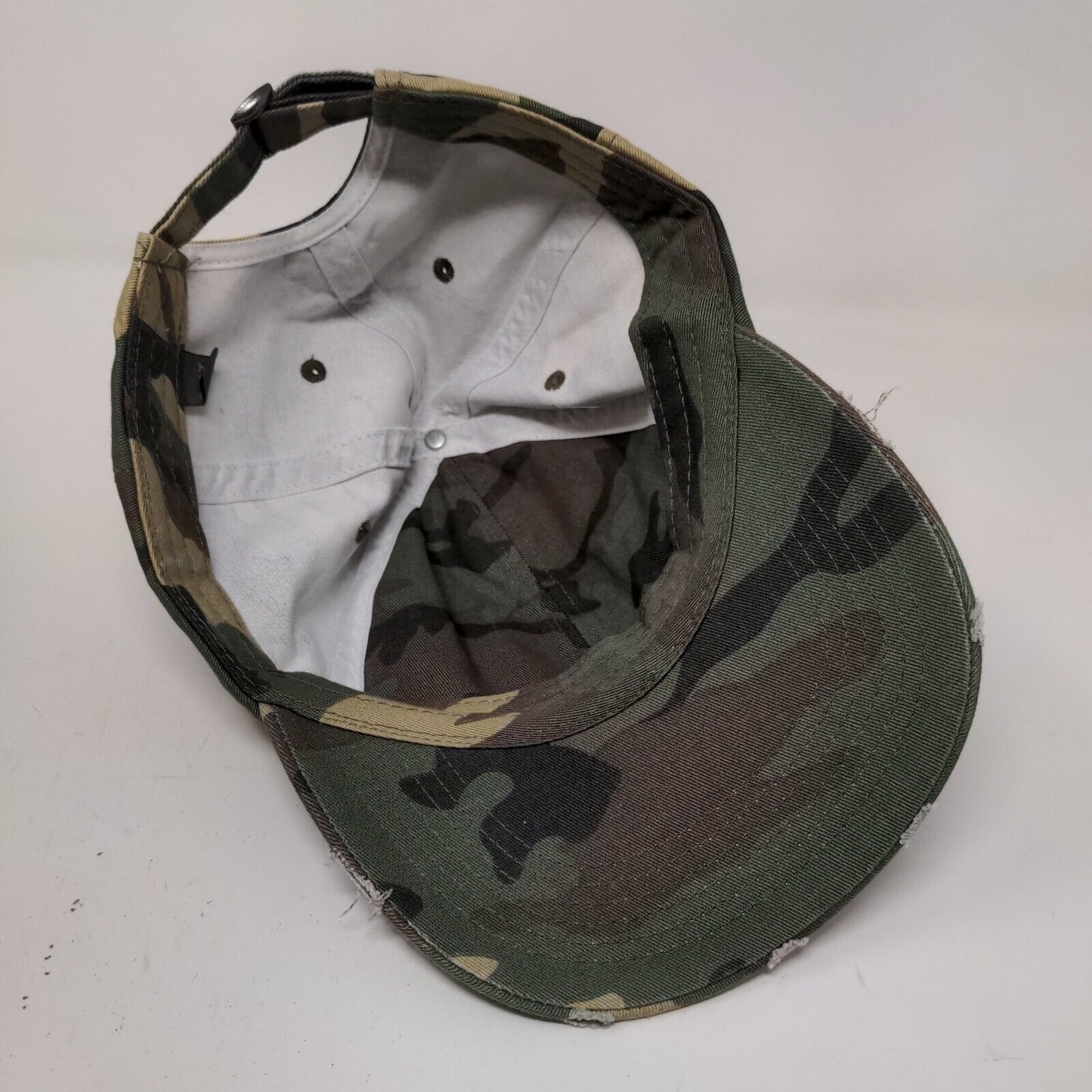 District Women's Slideback Camo Hat Embroidered Sitting Made Simple Logo