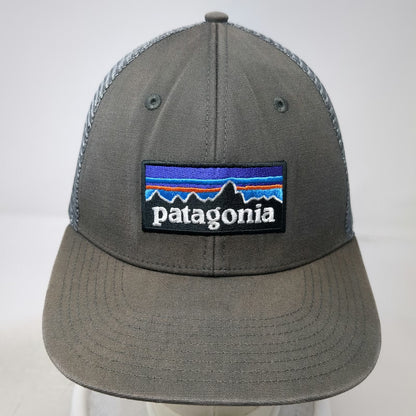 Patagonia Trucker Hat Gray One Size Mesh Back Snapback Mountain Patch Logo