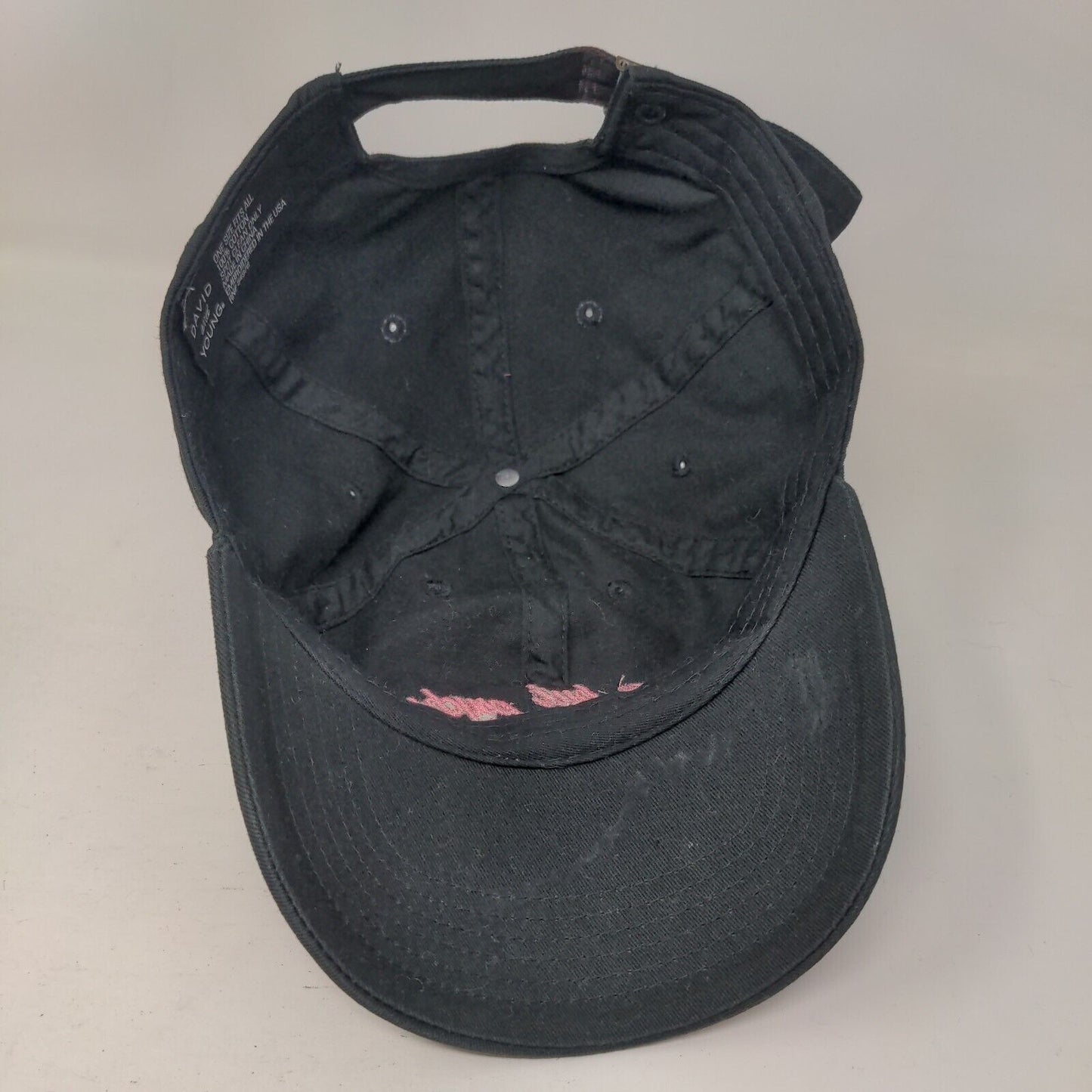 Cute But Psycho Slideback Hat Black OSFA Adjustable Embroidered David and Young