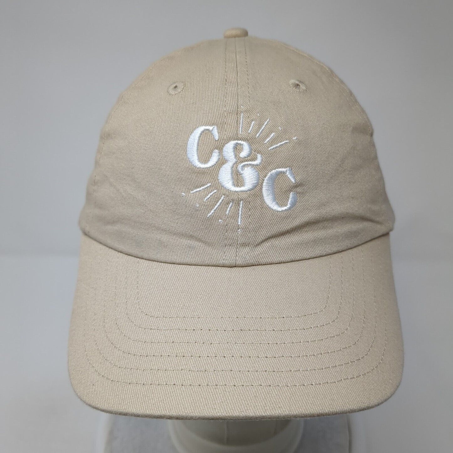 C&C 10.26.24 Slideback Hat Tan One Size Adjustable Embroidered BIG X Cotton