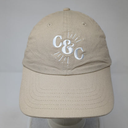 C&C 10.26.24 Slideback Hat Tan One Size Adjustable Embroidered BIG X Cotton