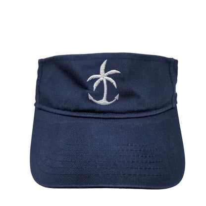 Island Time Strapback Sun Visor Hat Blue OSFM Adjustable Embroidered Otto Cotton