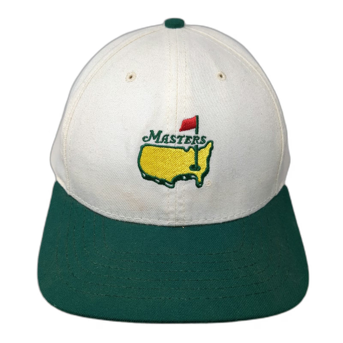 American Needle Masters Baseball Cap White Green One Size Leather Strap Hat