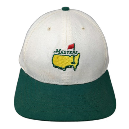 American Needle Masters Baseball Cap White Green One Size Leather Strap Hat