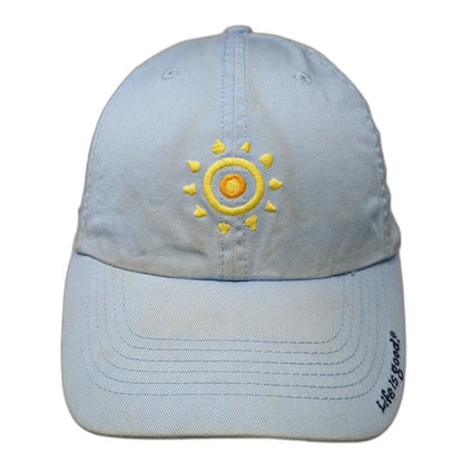 Life is Good Baseball Cap Blue One Size Sun Graphic Cotton Hat Adjustable Strap
