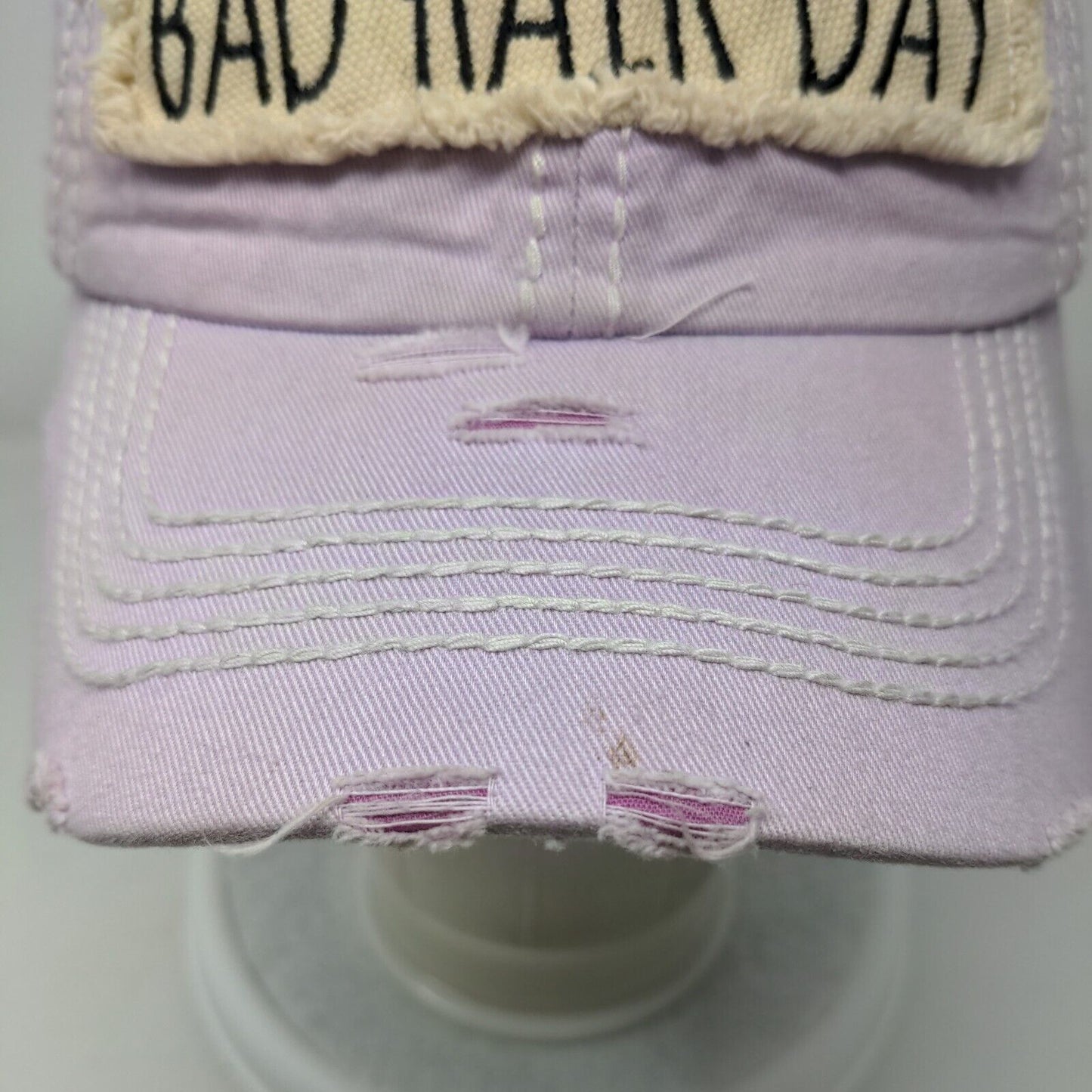 Bad Hair Day Strapback Hat Purple One Size Distressed KB ETHOS Vintage