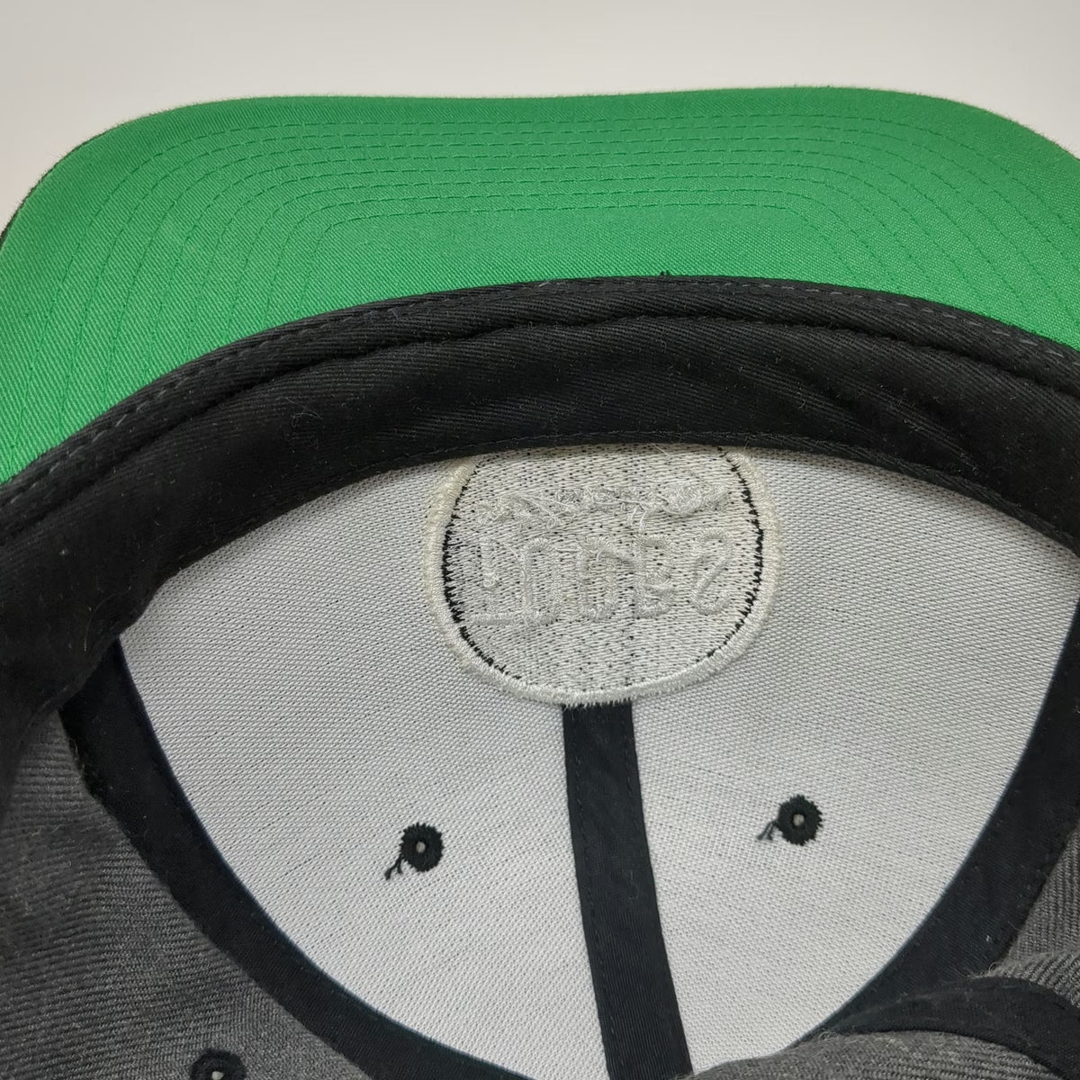 Yupoong Snapback Hat Gray Black One Size Toobs Distribution Patch Flat Brim