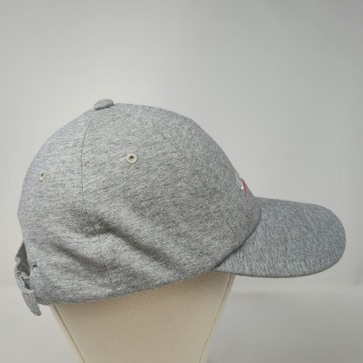 Champion Baseball Cap Gray One Size Strapback Cotton Script Logo Adjustable Hat