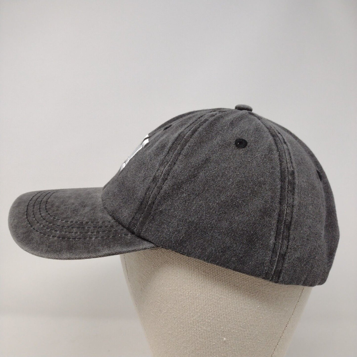 NY Slideback Hat Gray OSFA Adjustable Embroidered 6 Panel Solid