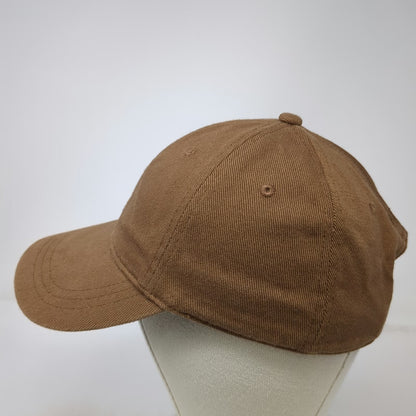 J.Crew Baseball Cap Brown One Size Leather Strapback Hat Cotton 6-Panel Solid