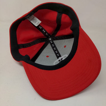 Under Armour Men's Fitted Hat Red Size M/L Embroidered Auctioneer Logo