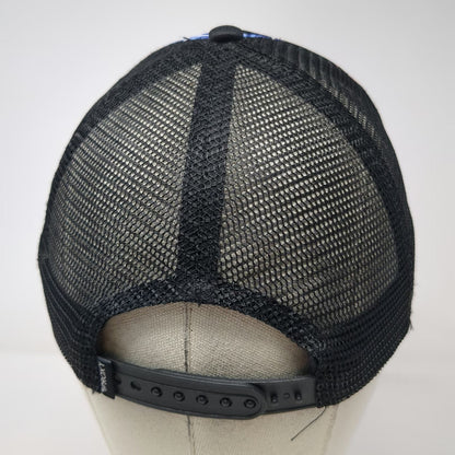 Roxy 5 Panel Black One Size Floral Striped Mesh Snapback Hat Tropical Surf Beach