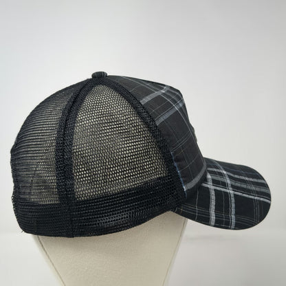 O'Neill Trucker Hat Black One Size Plaid Mesh Snapback Foam Front Logo Surf