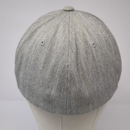 Idaho Spell Out Fitted Hat Gray XL Embroidered Stretch Flexfit Yupoong